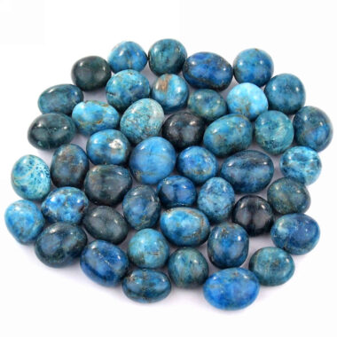 Apatit Trommelsteine blau handpoliert Ø ca. 22 – 30 mm Edelsteine Heilsteine bei Wunderstein24
