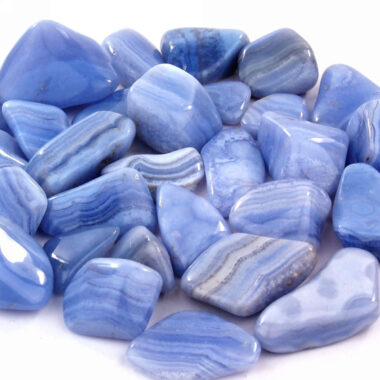 Chalcedon Trommelsteine blau Ø ca. 30- 50 mm Edelsteine Heilsteine bei Wunderstein24
