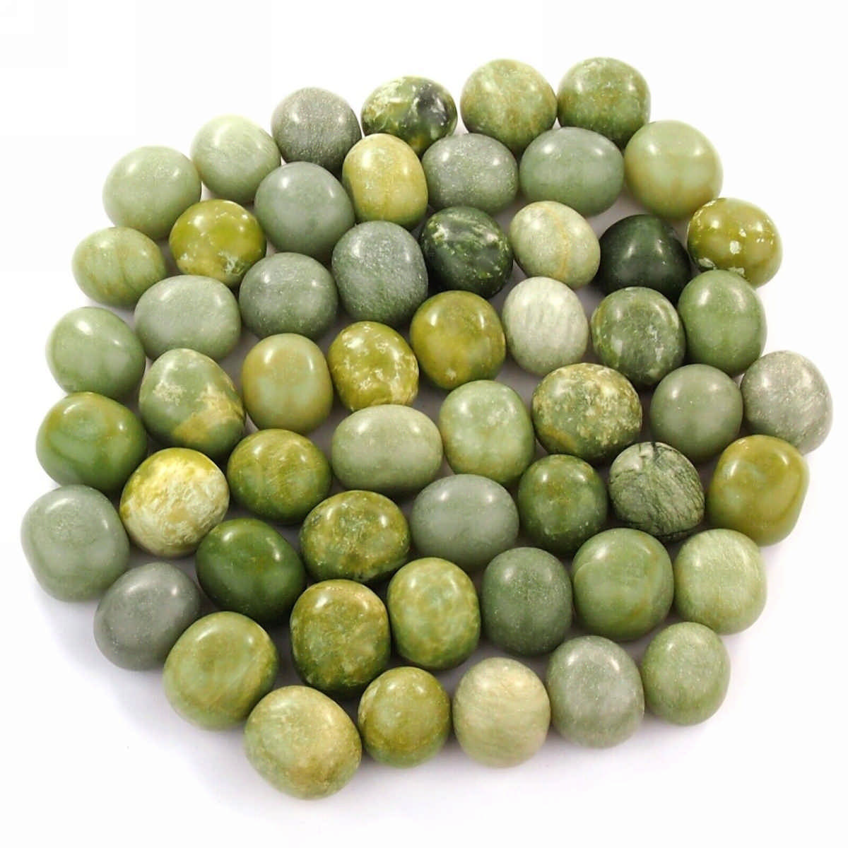 Jade | Serpentin Trommelsteine handpoliert Ø ca. 20 – 25 mm Edelsteine Heilsteine bei Wunderstein24 Jade | Serpentin Trommelsteine handpoliert Ø ca. 20 – 25 mm Edelsteine Heilsteine bei Wunderstein24