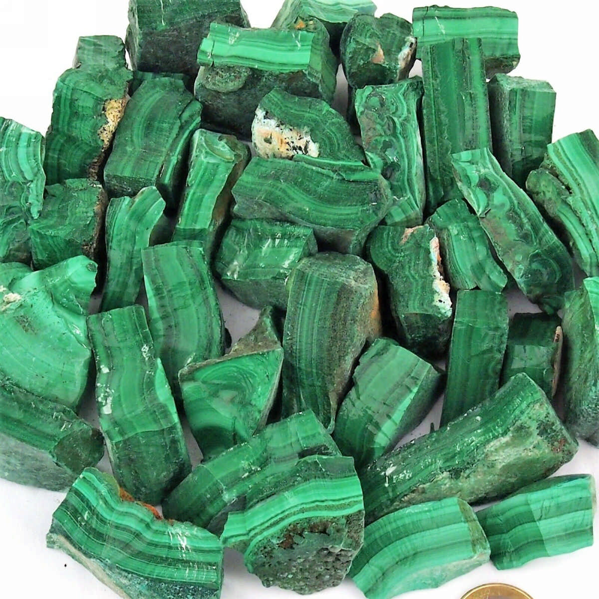 Malachit Rohsteine Ø ca. 25 – 50 mm Edelsteine Heilsteine bei Wunderstein24 Malachit Rohsteine Ø ca. 25 – 50 mm Edelsteine Heilsteine bei Wunderstein24