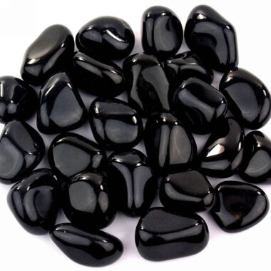 Onyx Trommelsteine schwarz Ø ca. 35 – 45 mm Edelsteine Heilsteine bei Wunderstein24