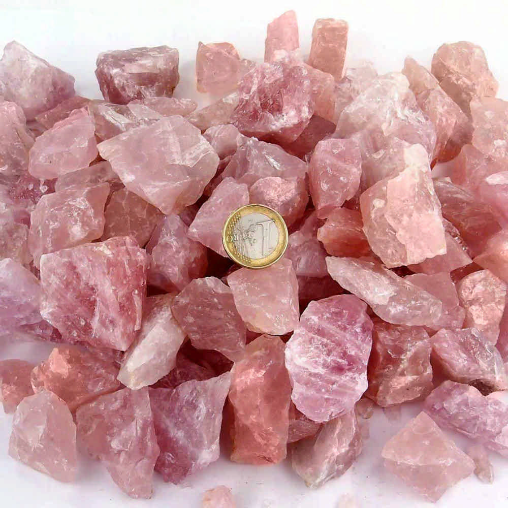 Rosenquarz Rohsteine Ø ca. 30 – 50 mm Edelsteine Heilsteine bei Wunderstein24 Rosenquarz Rohsteine Ø ca. 30 – 50 mm Edelsteine Heilsteine bei Wunderstein24