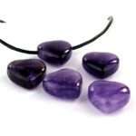 Amethyst Herz Anhänger seitlich gebohrt Ø 20 mm Edelsteine Heilsteine bei Wunderstein24