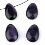 Aventurin blau | Blauquarz Cabochon Anhänger seitlich gebohrt Edelsteine Heilsteine bei Wunderstein24