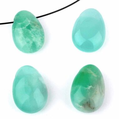 Chrysopras Cabochon Anhänger seitlich gebohrt Edelsteine Heilsteine bei Wunderstein24