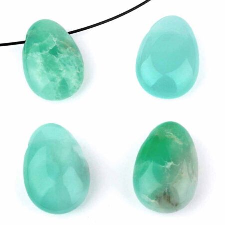 Chrysopras Cabochon Anhänger seitlich gebohrt Edelsteine Heilsteine bei Wunderstein24