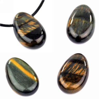 Falkenauge Cabochon Anhänger seitlich gebohrt Edelsteine Heilsteine bei Wunderstein24