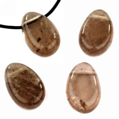 Rauchquarz Natur Cabochon Anhänger seitlich gebohrt Edelsteine Heilsteine bei Wunderstein24