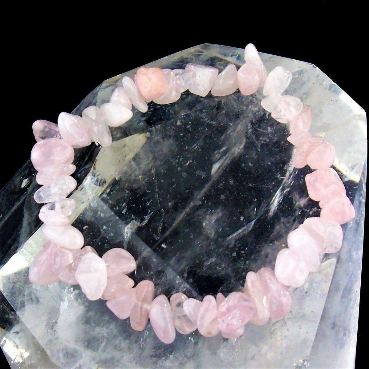 Rosenquarz Edelstein Armband flexibel und dehnbar Edelsteine Heilsteine bei Wunderstein24 Rosenquarz Edelstein Armband flexibel und dehnbar Edelsteine Heilsteine bei Wunderstein24