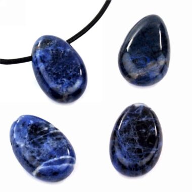 Sodalith Cabochon Anhänger seitlich gebohrt Edelsteine Heilsteine bei Wunderstein24