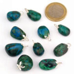 Chrysopras Anhänger mit 925 Sterling-Silber Öse Edelsteine Heilsteine bei Wunderstein24
