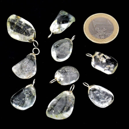 Topas weiß Anhänger mit 925 Sterling-Silber Öse Edelsteine Heilsteine bei Wunderstein24