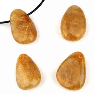 Rutilquarz Cabochon Anhänger seitlich gebohrt in AAA-Qualität Edelsteine Heilsteine bei Wunderstein24