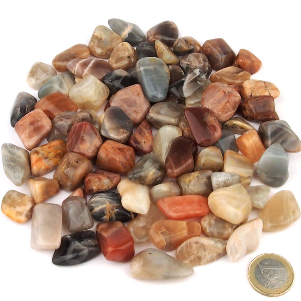 Mondstein Trommelsteine bunt Ø ca. 20 – 35 mm Edelsteine Heilsteine bei Wunderstein24 Mondstein Trommelsteine bunt Ø ca. 20 – 35 mm Edelsteine Heilsteine bei Wunderstein24