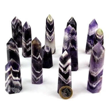 Amethyst Chevron Natur Spitzen ca. 20 – 50 g je Spitze poliert Edelsteine Heilsteine bei Wunderstein24