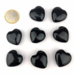 Obsidian Herz Ø ca. 25 mm schwarz aus Mexiko Edelsteine Heilsteine bei Wunderstein24