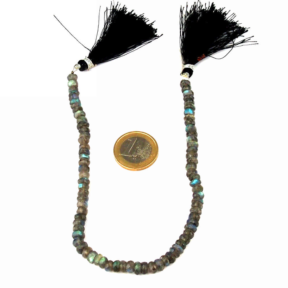 Labradorit Edelstein-Strang Perlen facettiert Länge ca. 25,5 cm in bester Qualität Edelsteine Heilsteine bei Wunderstein24 Labradorit Edelstein-Strang Perlen facettiert Länge ca. 25,5 cm in bester Qualität Edelsteine Heilsteine bei Wunderstein24