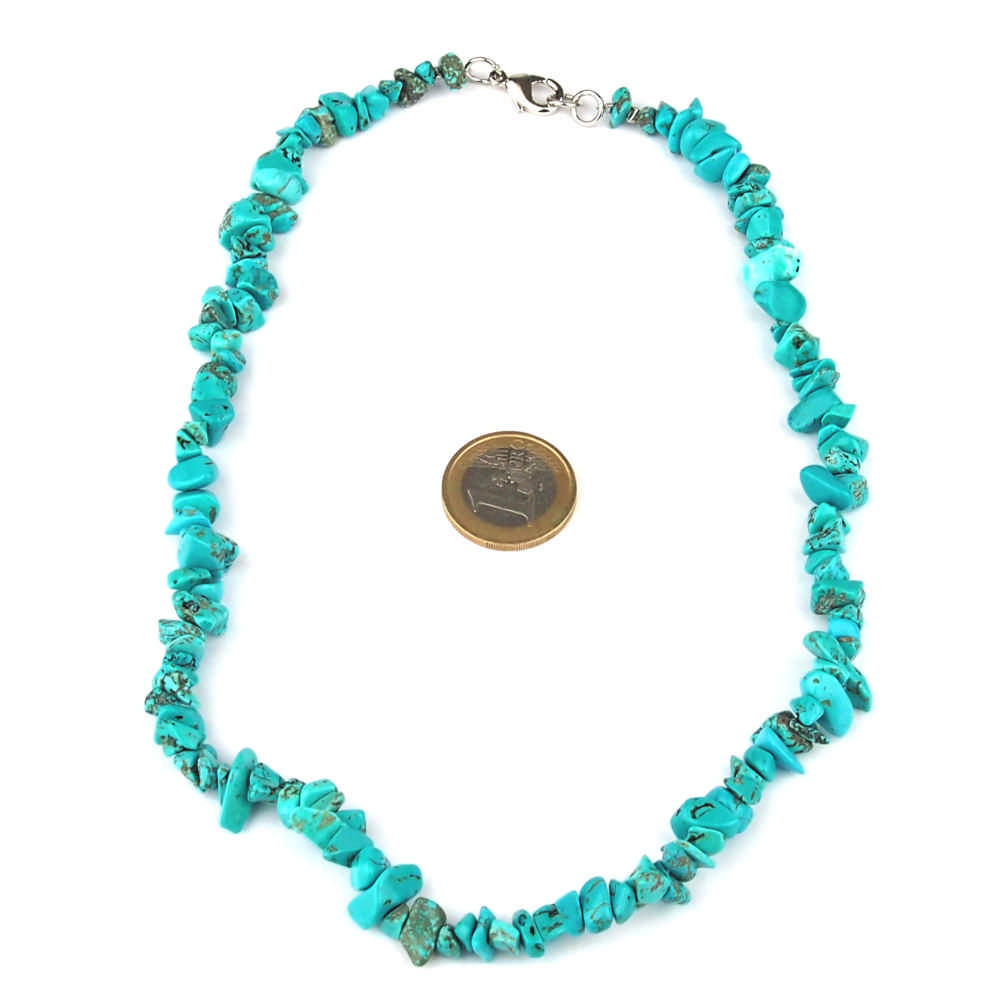 Magnesit türkis Kette Länge ca. 45 cm mit Karabiner-Verschluss Edelsteine Heilsteine bei Wunderstein24 Magnesit türkis Kette Länge ca. 45 cm mit Karabiner-Verschluss Edelsteine Heilsteine bei Wunderstein24