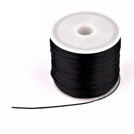 1 Meter Stretchband schwarz Ø 0,3 mm für flexible Armbänder und Ketten Edelsteine Heilsteine bei Wunderstein24
