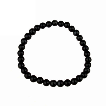 Obsidian schwarz Ø 6 mm Kugel Edelstein Armband flexibel und dehnbar Edelsteine Heilsteine bei Wunderstein24