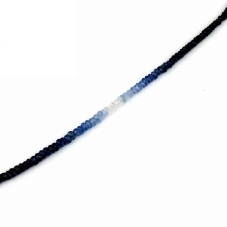Saphir facettierte Perlen Kette mit Farbverlauf Länge 45 cm in bester Qualität Edelsteine Heilsteine bei Wunderstein24