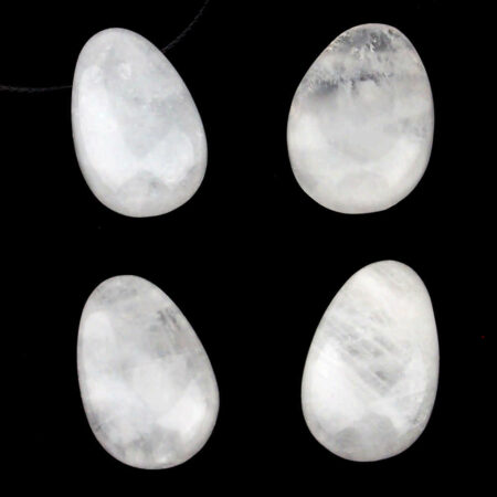 Schneequarz | Milchquarz Cabochon Anhänger seitlich gebohrt Edelsteine Heilsteine bei Wunderstein24