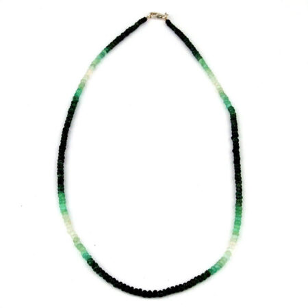 Smaragd facettierte Perlen Kette mit Farbverlauf Länge 45 cm in bester Qualität Edelsteine Heilsteine bei Wunderstein24