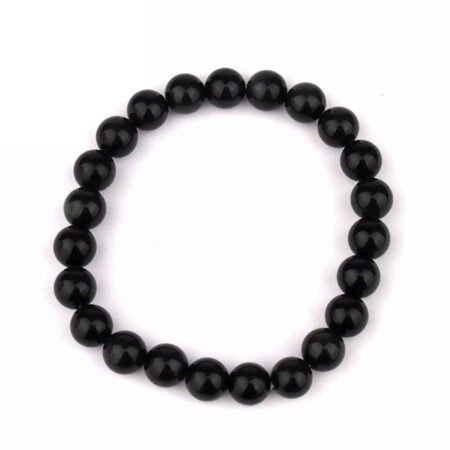 Obsidian schwarz Ø 8 mm Kugel Edelstein Armband flexibel und dehnbar Edelsteine Heilsteine bei Wunderstein24