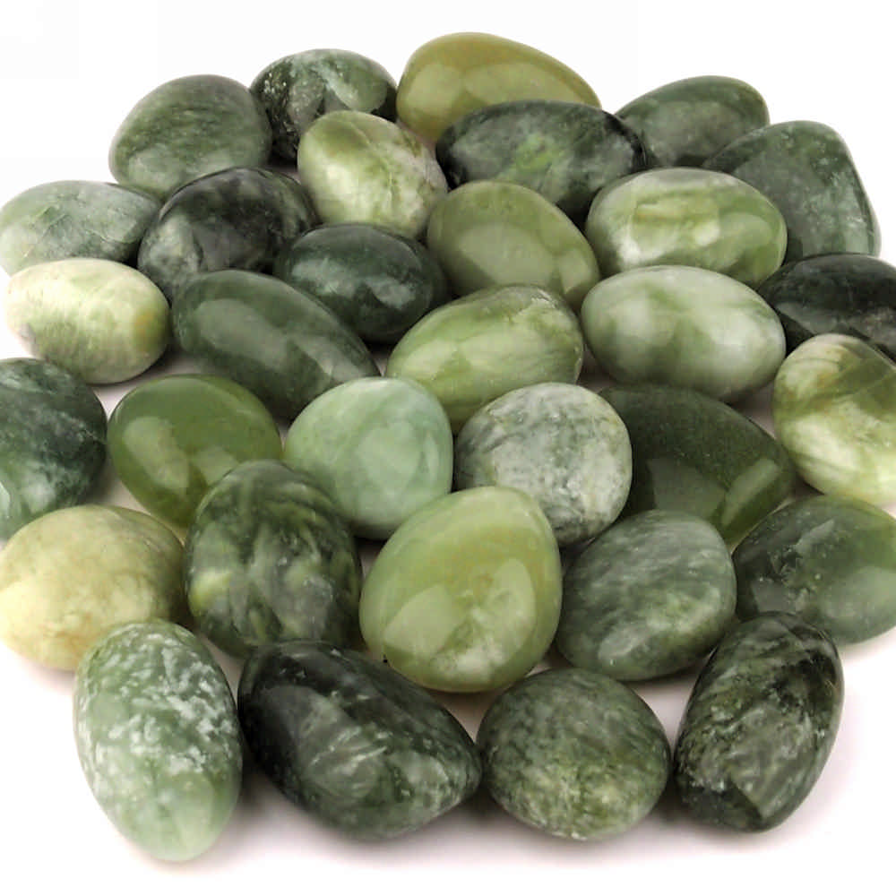 Jade | Serpentin Trommelsteine handpoliert Ø ca. 35 – 50 mm Edelsteine Heilsteine bei Wunderstein24 Jade | Serpentin Trommelsteine handpoliert Ø ca. 35 – 50 mm Edelsteine Heilsteine bei Wunderstein24