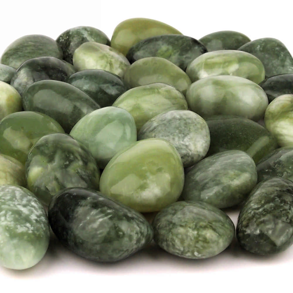 Jade | Serpentin Trommelsteine handpoliert Ø ca. 35 – 50 mm Edelsteine Heilsteine bei Wunderstein24 Jade | Serpentin Trommelsteine handpoliert Ø ca. 35 – 50 mm Edelsteine Heilsteine bei Wunderstein24