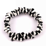 Obsidian & Magnesit Edelstein Armband 3 – reihig geflochten flexibel und dehnbar Edelsteine Heilsteine bei Wunderstein24