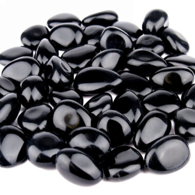 Obsidian schwarz Trommelsteine handpoliert Ø ca. 30 – 40 mm Edelsteine Heilsteine bei Wunderstein24