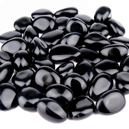 Obsidian schwarz Trommelsteine handpoliert Ø ca. 30 – 40 mm Edelsteine Heilsteine bei Wunderstein24