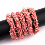 Rhodochrosit Edelstein Armband 3 – reihig geflochten flexibel und dehnbar Edelsteine Heilsteine bei Wunderstein24
