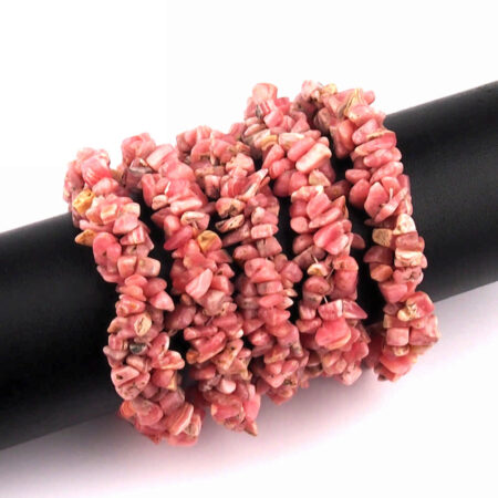 Rhodochrosit Edelstein Armband 3 – reihig geflochten flexibel und dehnbar Edelsteine Heilsteine bei Wunderstein24