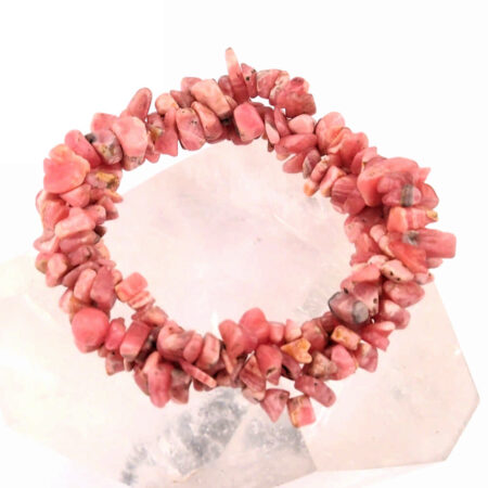 Rhodochrosit Edelstein Armband 3 – reihig geflochten flexibel und dehnbar Edelsteine Heilsteine bei Wunderstein24