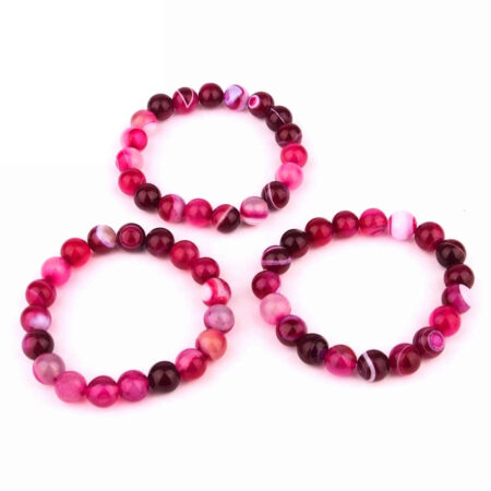 Achat pink Ø 10 mm Kugel Edelstein Armband flexibel und dehnbar Edelsteine Heilsteine bei Wunderstein24