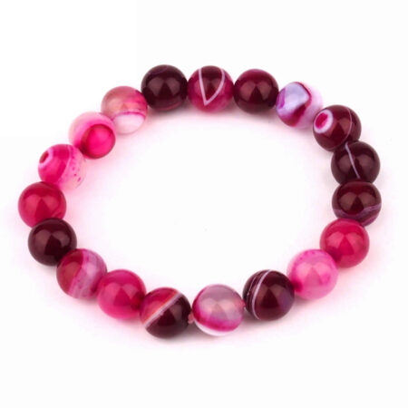 Achat pink Ø 10 mm Kugel Edelstein Armband flexibel und dehnbar Edelsteine Heilsteine bei Wunderstein24