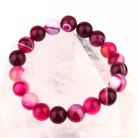 Achat pink Ø 10 mm Kugel Edelstein Armband flexibel und dehnbar Edelsteine Heilsteine bei Wunderstein24
