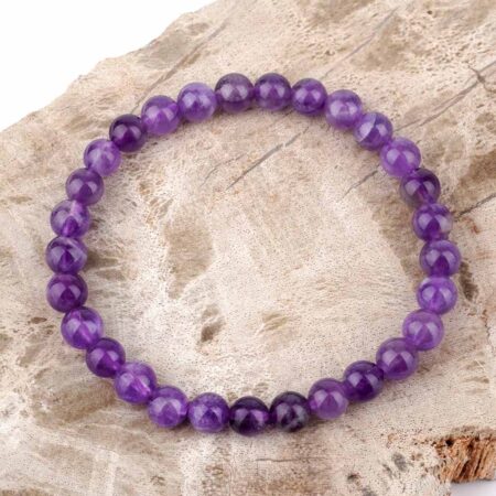 Amethyst Ø 6 mm Kugel Edelstein Armband flexibel und dehnbar Top Edelsteine Heilsteine bei Wunderstein24