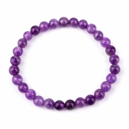 Amethyst Ø 6 mm Kugel Edelstein Armband flexibel und dehnbar Top Edelsteine Heilsteine bei Wunderstein24