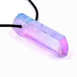 Aqua | Angel Aura Lemuria-Bergkristall Spitzen Anhänger gebohrt Edelsteine Heilsteine bei Wunderstein24