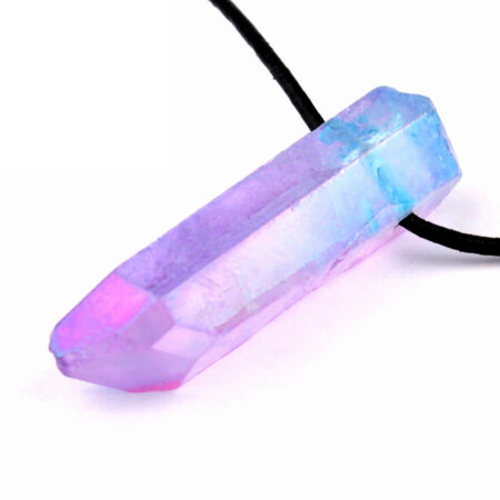 Aqua | Angel Aura Lemuria-Bergkristall Spitzen Anhänger gebohrt Edelsteine Heilsteine bei Wunderstein24