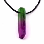 Aqua Angel Aura Anhänger Bergkristall Spitze lila | grün gebohrt Edelsteine Heilsteine bei Wunderstein24 Aqua Angel Aura Anhänger Bergkristall Spitze lila | grün gebohrt Edelsteine Heilsteine bei Wunderstein24