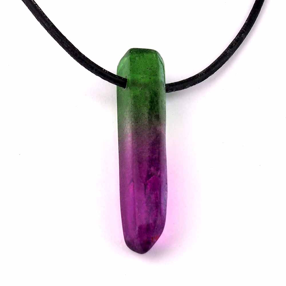 Aqua Angel Aura Anhänger Bergkristall Spitze lila | grün gebohrt Edelsteine Heilsteine bei Wunderstein24 Aqua Angel Aura Anhänger Bergkristall Spitze lila | grün gebohrt Edelsteine Heilsteine bei Wunderstein24