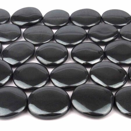 Hämatit Handschmeichler | Massagestein Ø 40 – 46 mm aus Brasilien Edelsteine Heilsteine bei Wunderstein24