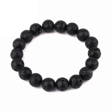 Lava Ø 10 mm Kugel Edelstein Armband flexibel und dehnbar Edelsteine Heilsteine bei Wunderstein24