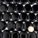 Obsidian schwarz Handschmeichler | Massagestein Ø 30 – 44 mm Edelsteine Heilsteine bei Wunderstein24