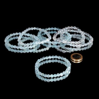 Topas blau Ø 6 mm Kugel Edelstein Armband flexibel und dehnbar Edelsteine Heilsteine bei Wunderstein24