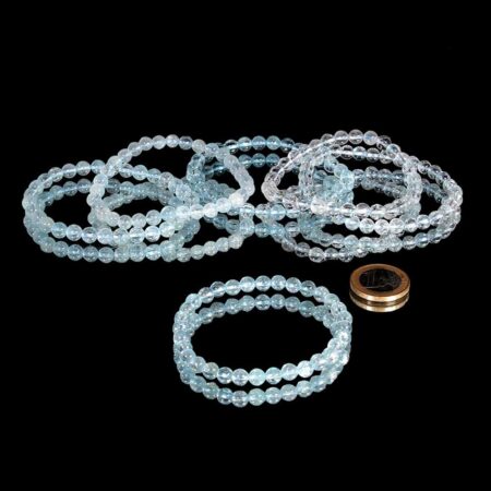 Topas blau Ø 6 mm Kugel Edelstein Armband flexibel und dehnbar Edelsteine Heilsteine bei Wunderstein24